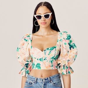 NEW! For Love and Lemons | Holis Crop Top | Peach